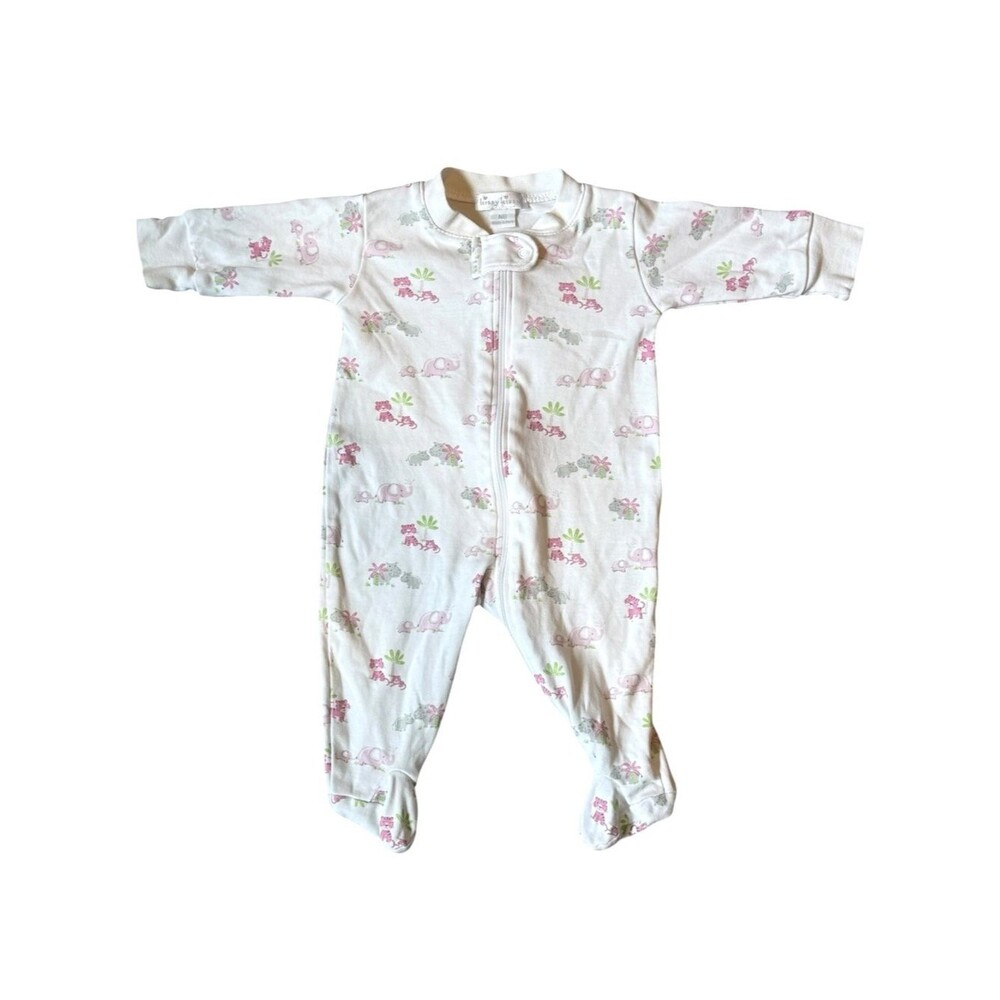 Kissy Kissy Long Sleeve Animal Print Pima Cotton One Piece Footie. Newborn. NB.
